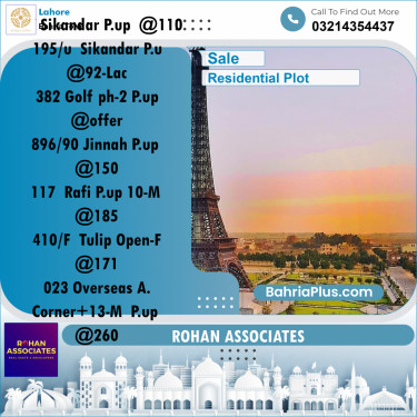 Residential Plot for Sale in Bahria Town, Lahore - (BP-356454)