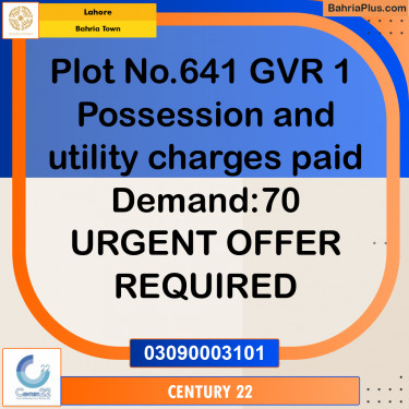 5 Marla Residential Plot for Sale in Bahria Town, Lahore - (BP-356526)