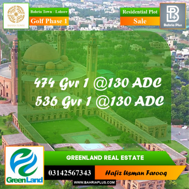 10 Marla Residential Plot for Sale in Golf Phase 1 -  Bahria Town, Lahore - (BP-356575)
