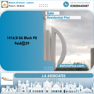 5 Marla Residential Plot for Sale in Phase 4 - G6 Block -  Bahria Orchard, Lahore - (BP-356591)