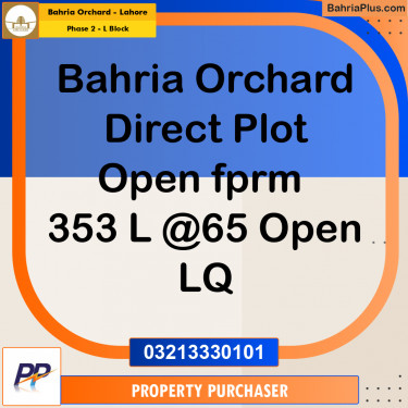 5 Marla Residential Plot for Sale in Phase 2 - L Block -  Bahria Orchard, Lahore - (BP-356606)