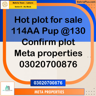 5 Marla Residential Plot for Sale in Sector D - AA Block -  Bahria Town, Lahore - (BP-356612)