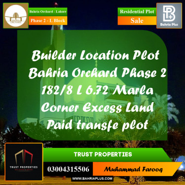 6 Marla Residential Plot for Sale in Phase 2 - L Block -  Bahria Orchard, Lahore - (BP-356643)