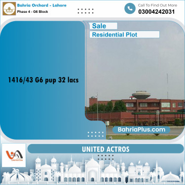 5 Marla Residential Plot for Sale in Phase 4 - G6 Block -  Bahria Orchard, Lahore - (BP-356728)