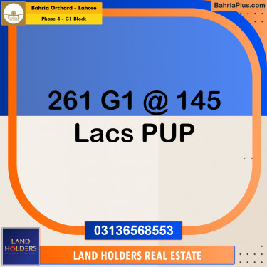 20 Marla Residential Plot for Sale in Phase 4 - G1 Block -  Bahria Orchard, Lahore - (BP-356744)