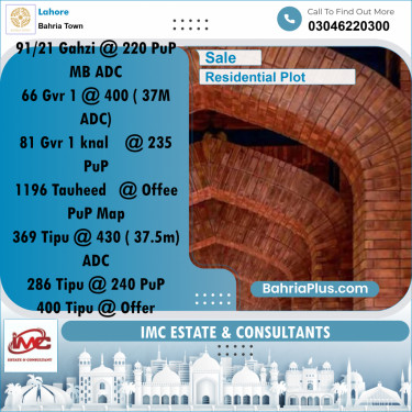 Residential Plot for Sale in Bahria Town, Lahore - (BP-356883)