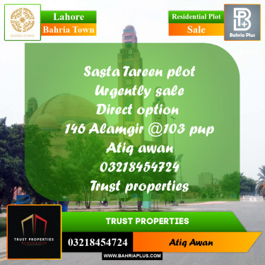 Residential Plot for Sale in Bahria Town, Lahore - (BP-356889)