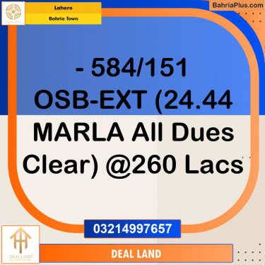 Residential Plot for Sale in Bahria Town, Lahore - (BP-356944)