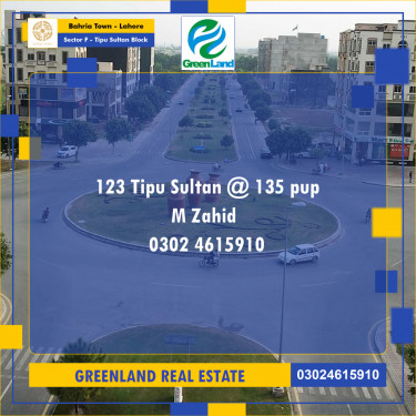 10 Marla Residential Plot for Sale in Sector F - Tipu Sultan Block -  Bahria Town, Lahore - (BP-356951)