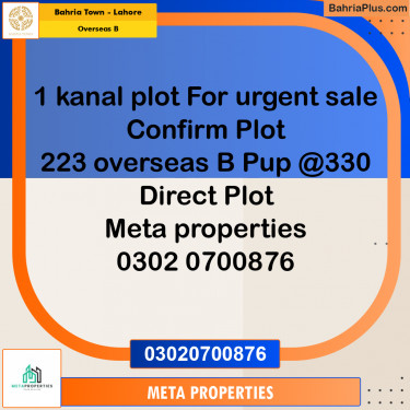 21.5 Marla Residential Plot for Sale in Overseas B -  Bahria Town, Lahore - (BP-357006)
