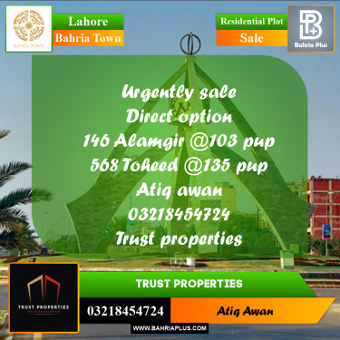 Residential Plot for Sale in Bahria Town, Lahore - (BP-357015)