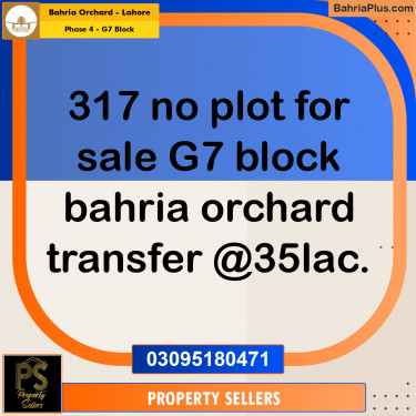 5 Marla Residential Plot for Sale in Phase 4 - G7 Block -  Bahria Orchard, Lahore - (BP-357016)
