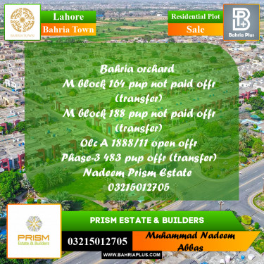 Residential Plot for Sale in Bahria Town, Lahore - (BP-357057)