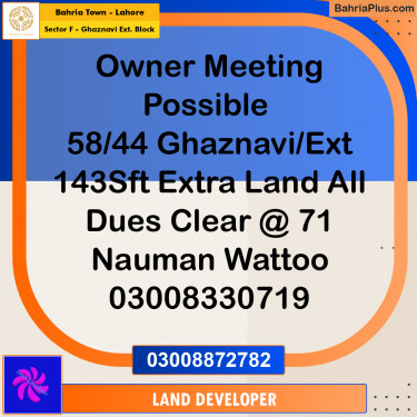 5 Marla Residential Plot for Sale in Sector F - Ghaznavi Ext. Block -  Bahria Town, Lahore - (BP-357239)