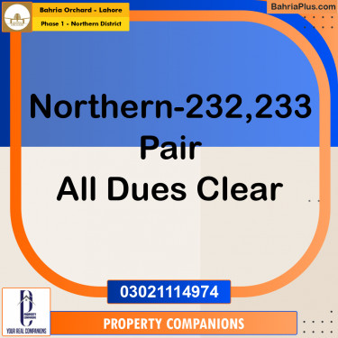 20 Marla Residential Plot for Sale in Phase 1 - Northern District -  Bahria Orchard, Lahore - (BP-357300)