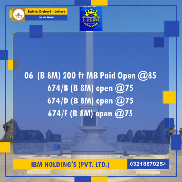 8 Marla Residential Plot for Sale in OLC-B Block -  Bahria Orchard, Lahore - (BP-357312)