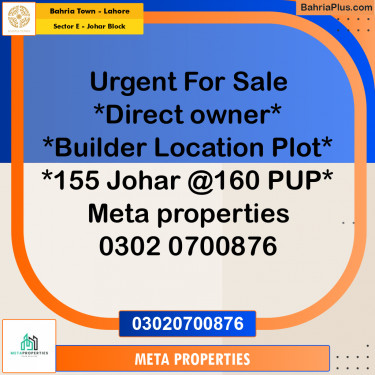 10 Marla Residential Plot for Sale in Sector E - Johar Block -  Bahria Town, Lahore - (BP-357328)