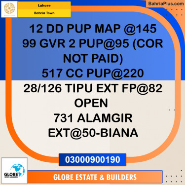 Residential Plot for Sale in Bahria Town, Lahore - (BP-357358)