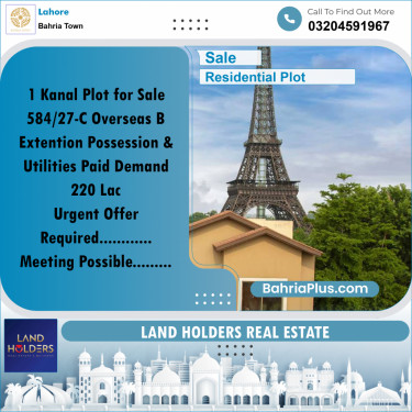 Residential Plot for Sale in Bahria Town, Lahore - (BP-357368)