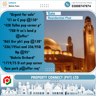 Residential Plot for Sale in Bahria Town, Lahore - (BP-357375)