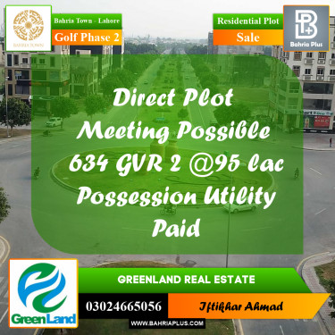 10 Marla Residential Plot for Sale in Golf Phase 2 -  Bahria Town, Lahore - (BP-357380)