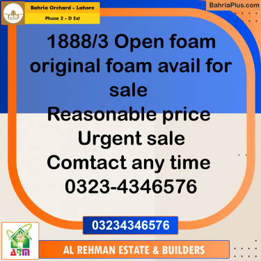 8 Marla Residential Plot for Sale in Phase 2 - D Ext -  Bahria Orchard, Lahore - (BP-357427)