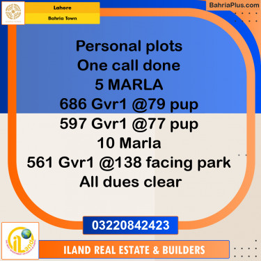 Residential Plot for Sale in Bahria Town, Lahore - (BP-357462)