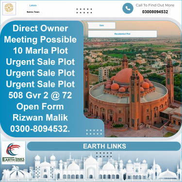 10 Marla Residential Plot for Sale in Bahria Town, Lahore - (BP-357520)