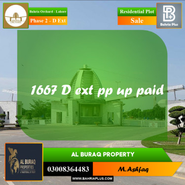 8 Marla Residential Plot for Sale in Phase 2 - D Ext -  Bahria Orchard, Lahore - (BP-357605)