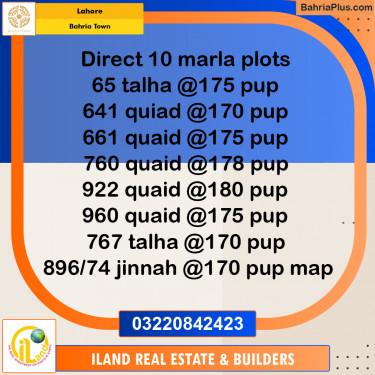 Residential Plot for Sale in Bahria Town, Lahore - (BP-357609)