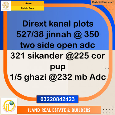 Residential Plot for Sale in Bahria Town, Lahore - (BP-357612)