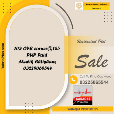 10 Marla Residential Plot for Sale in Overseas C -  Bahria Town, Lahore - (BP-357641)