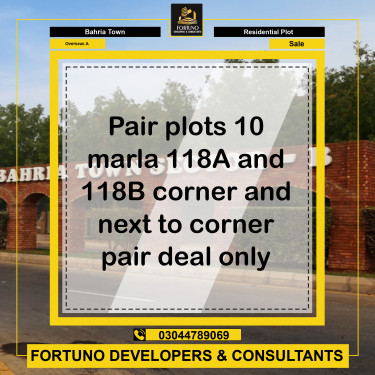10 Marla Residential Plot for Sale in Overseas A -  Bahria Town, Lahore - (BP-357733)
