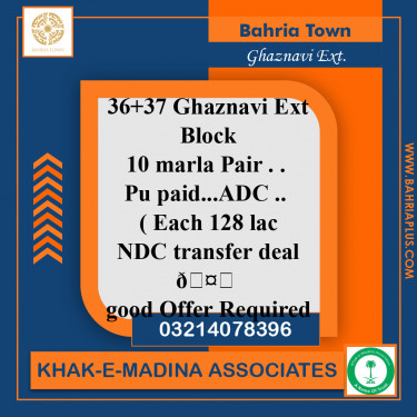 10 Marla Residential Plot for Sale in Sector F - Ghaznavi Ext. Block -  Bahria Town, Lahore - (BP-357803)