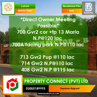 Residential Plot for Sale in Bahria Town, Lahore - (BP-357820)
