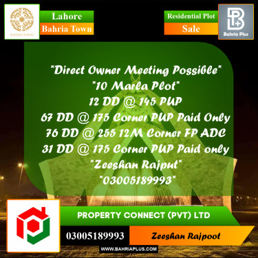 Residential Plot for Sale in Bahria Town, Lahore - (BP-357821)