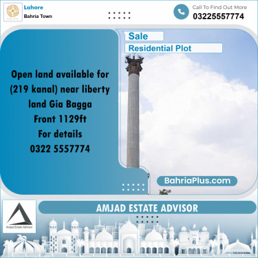 219 Kanal Residential Plot for Sale in Bahria Town, Lahore - (BP-357885)