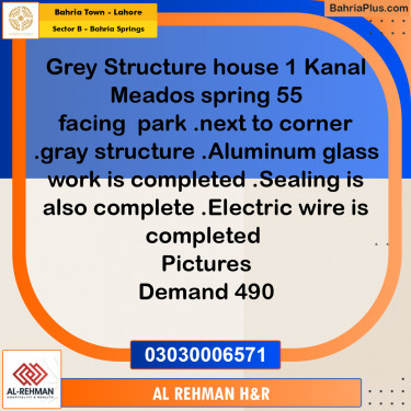 1 Kanal Residential Plot for Sale in Sector B - Bahria Springs -  Bahria Town, Lahore - (BP-357984)