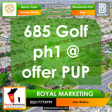 10 Marla Residential Plot for Sale in Sector F - Alamgir Block -  Bahria Town, Lahore - (BP-358073)