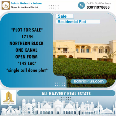 1 Kanal Residential Plot for Sale in Phase 1 - Northern District -  Bahria Orchard, Lahore - (BP-358192)