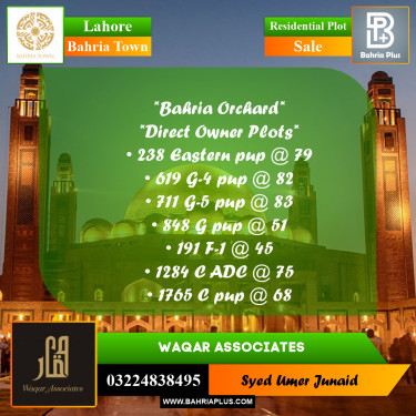 Residential Plot for Sale in Bahria Town, Lahore - (BP-358256)