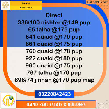 Residential Plot for Sale in Bahria Town, Lahore - (BP-358570)