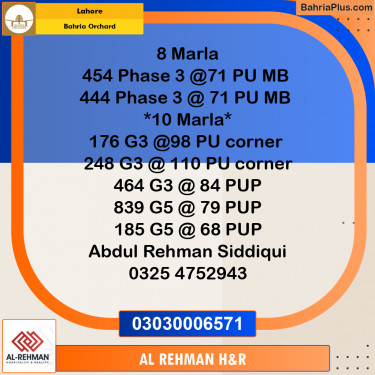 8 Marla Residential Plot for Sale in Bahria Orchard, Lahore - (BP-358573)