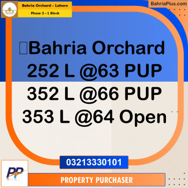 5 Marla Residential Plot for Sale in Phase 2 - L Block -  Bahria Orchard, Lahore - (BP-358618)