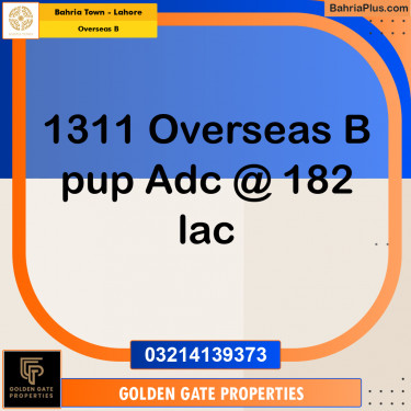10 Marla Residential Plot for Sale in Overseas B -  Bahria Town, Lahore - (BP-358620)