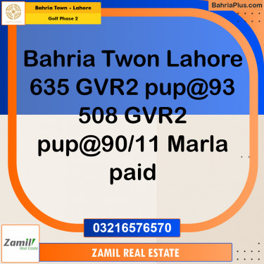 10 Marla Residential Plot for Sale in Golf Phase 2 -  Bahria Town, Lahore - (BP-358689)