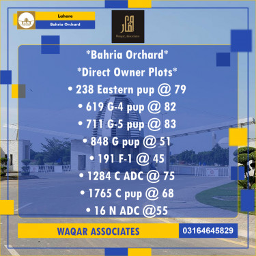 Residential Plot for Sale in Bahria Orchard, Lahore - (BP-358694)