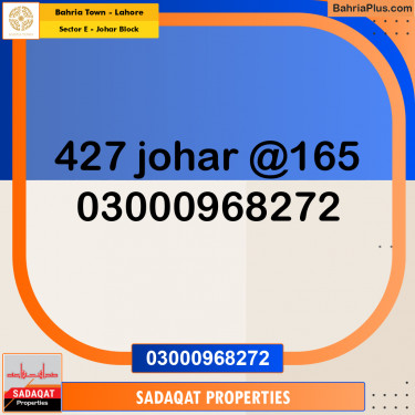 10 Marla Residential Plot for Sale in Sector E - Johar Block -  Bahria Town, Lahore - (BP-358718)