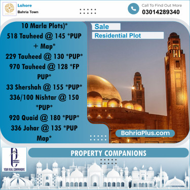 Residential Plot for Sale in Bahria Town, Lahore - (BP-359020)