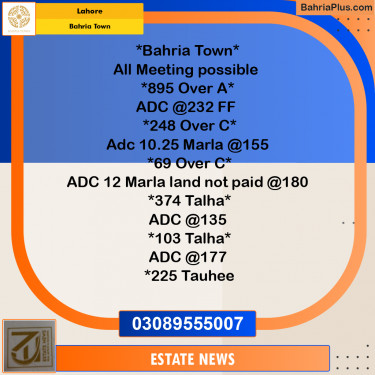 Residential Plot for Sale in Bahria Town, Lahore - (BP-359072)